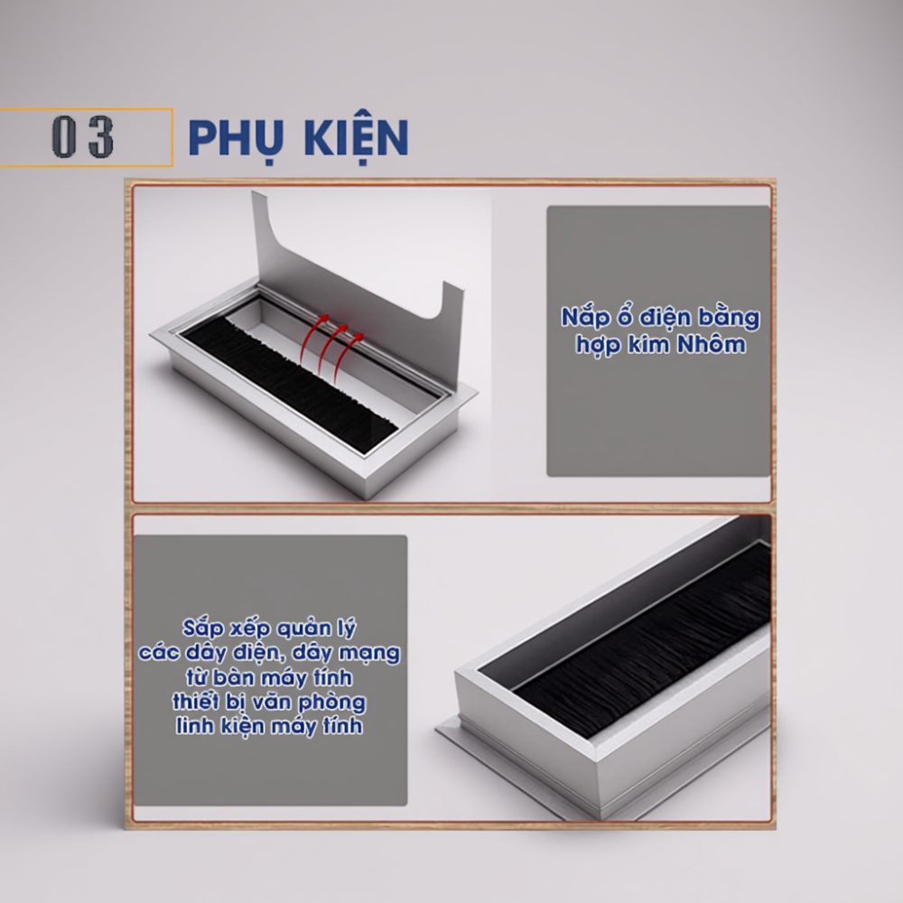 Chi tiết chân bàn và yếm bàn Phoenix BH53 bằng MDF melamine