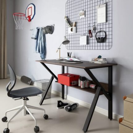 Bàn Làm Việc Chữ K Góc Nhỏ 120x60 Chân Sắt MFC BLV56