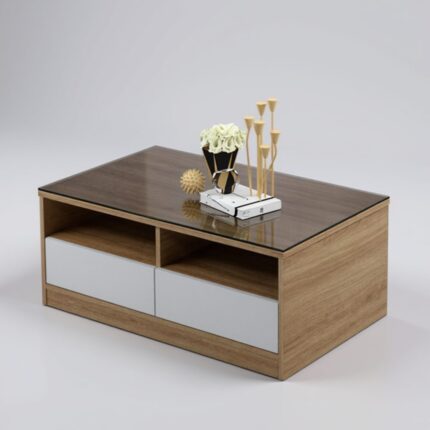 Bàn Trà Gỗ Nhỏ Gọn MDF Melamine Vàng 100x50 BT46V