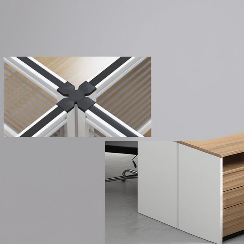 Chi tiết mặt bàn và hệ thống quản lý dây điện thông minh của CB1236