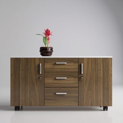 Tủ Phụ Giám Đốc 1m2 Có Khóa & Bánh Xe – TP04 Sang Trọng